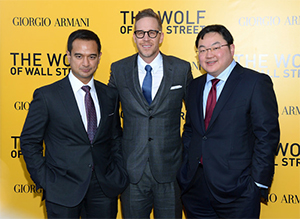 Riza Aziz, Joey Mcfarl and Jho Low at the launch of Wolf Of Wall Street