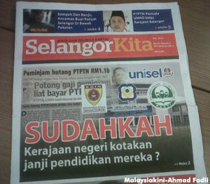 Picture of SelangorKita paper (Picture by MalaysiaKini)