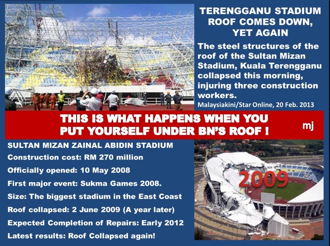Terengganu Stadium Roof Collapses Again by Martin Jalleh